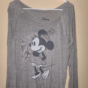 Classic Minnie Mouse Gray Long Sleeved Shirt